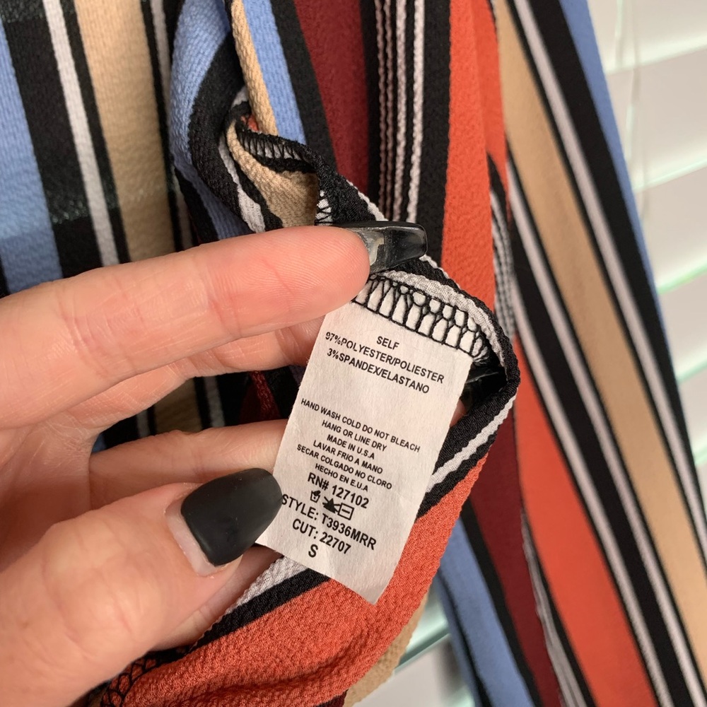 Striped Wrap Top - Picture 4 of 5